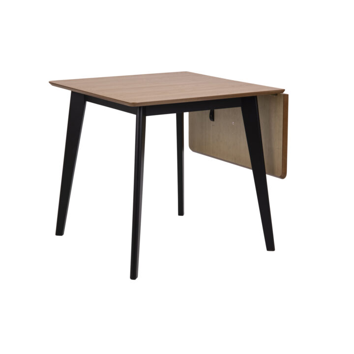 Söögilaud ROXBY, 80/120x80xH76cm, tamm/must, pikendatav, lauaplaat: naturaalse tamme spoon, lakitud, jalad: kummipuu Söögilauad ACTONA