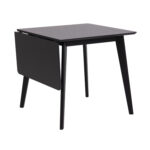 Söögilaud ROXBY, 80/120x80xH76cm, must, pikendatav, lauaplaat: naturaalse tamme spoon, peitsitud, jalad: kummipuu Söögilauad ACTONA