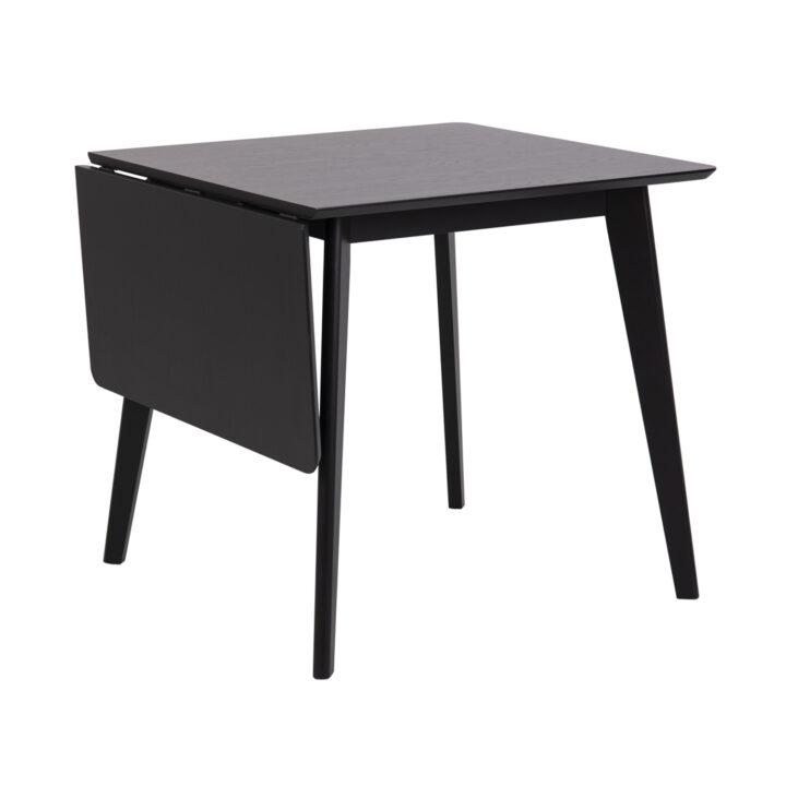 Söögilaud ROXBY, 80/120x80xH76cm, must, pikendatav, lauaplaat: naturaalse tamme spoon, peitsitud, jalad: kummipuu Söögilauad ACTONA