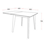 Söögilaud ROXBY, 80/120x80xH76cm, must, pikendatav, lauaplaat: naturaalse tamme spoon, peitsitud, jalad: kummipuu Söögilauad ACTONA