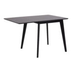 Söögilaud ROXBY, 80/120x80xH76cm, must, pikendatav, lauaplaat: naturaalse tamme spoon, peitsitud, jalad: kummipuu Söögilauad ACTONA