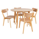 Söögilauakomplekt ROXBY ümar laud D105xH76cm, 4 tooli (AC91520 ), tamm Söögilaua komplektid ACTONA