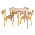 Söögilauakomplekt ROXBY ümar laud D105xH76cm, 4 tooli (AC91520 ), tamm Söögilaua komplektid ACTONA