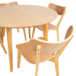 Söögilauakomplekt ROXBY ümar laud D105xH76cm, 4 tooli (AC91520 ), tamm Söögilaua komplektid ACTONA