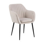 Tool EMILIA 57x59xH83cm, iste ja seljatugi: kangas, värvus: beež, jalad: must metall Söögilauatoolid, taburetid, pingid ACTONA