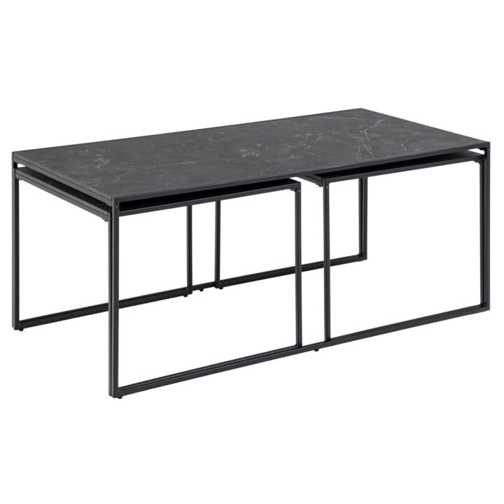 Diivanilauad 3tk INFINITY 120x60xH48cm, 56x56xH44cm, 56x56xH44cm, must Diivanilauad ja abilauad ACTONA