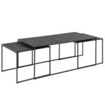 Diivanilauad 3tk INFINITY 120x60xH48cm, 56x56xH44cm, 56x56xH44cm, must Diivanilauad ja abilauad ACTONA