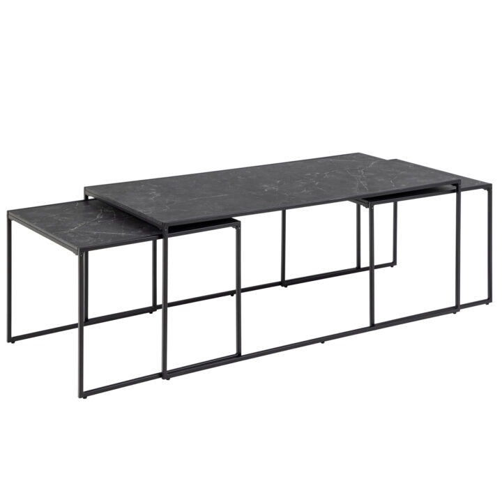 Diivanilauad 3tk INFINITY 120x60xH48cm, 56x56xH44cm, 56x56xH44cm, must Diivanilauad ja abilauad ACTONA