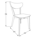 Tool ROXBY valge, 45x55xH79,5cm, MDF, puit Söögilauatoolid, taburetid, pingid ACTONA