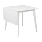 Söögilaud ROXBY, 80/120x80xH76cm, valge, pikendatav, lauaplaat: valgeks värvitud MDF, jalad: kummipuu Söögilauad ACTONA