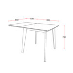 Söögilaud ROXBY, 80/120x80xH76cm, valge, pikendatav, lauaplaat: valgeks värvitud MDF, jalad: kummipuu Söögilauad ACTONA