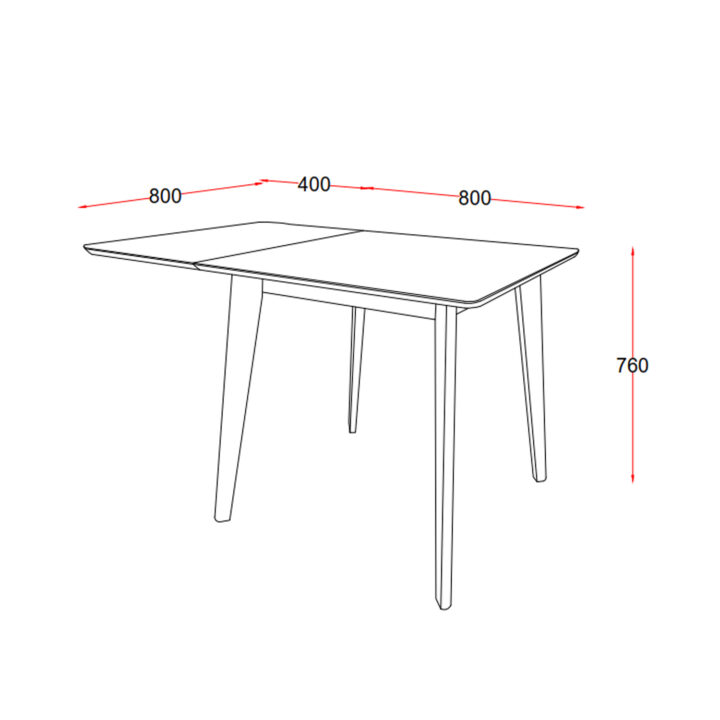 Söögilaud ROXBY, 80/120x80xH76cm, valge, pikendatav, lauaplaat: valgeks värvitud MDF, jalad: kummipuu Söögilauad ACTONA