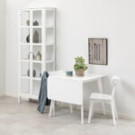 Söögilaud ROXBY, 80/120x80xH76cm, valge, pikendatav, lauaplaat: valgeks värvitud MDF, jalad: kummipuu Söögilauad ACTONA
