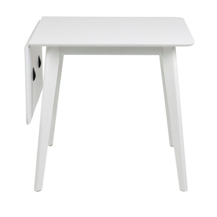 Söögilaud ROXBY, 80/120x80xH76cm, valge, pikendatav, lauaplaat: valgeks värvitud MDF, jalad: kummipuu Söögilauad ACTONA
