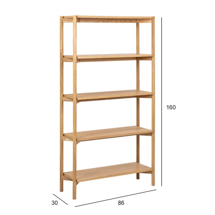 Riiul BRAIDWOOD 86x30xH160cm, naturaalne Elutoamööbel ACTONA