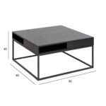 Diivanilaud WILLFORD 80x80xH40cm, must Diivanilauad ja abilauad ACTONA