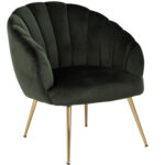 Tugitool DANIELLA 76x76xH81cm, tumeroheline/messing Elutoamööbel ACTONA