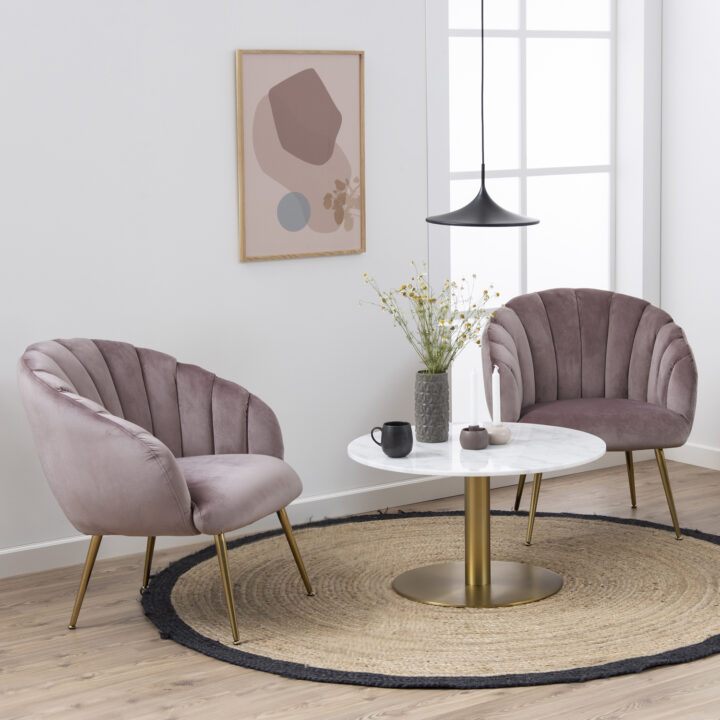 Tugitool DANIELLA 76x76xH81cm, vanaroosa messing Elutoamööbel ACTONA