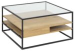 Diivanilaud RANDOLF 80x80x40cm, tamm, 80x80xH40cm, metall, klaas Diivanilauad ja abilauad Diivanilauad ja abilauad