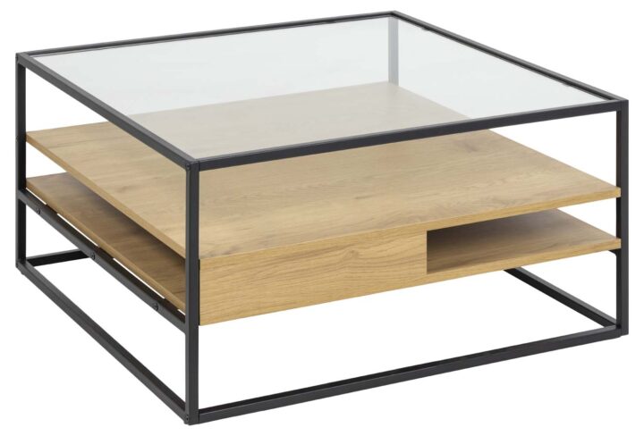Diivanilaud RANDOLF 80x80x40cm, tamm, 80x80xH40cm, metall, klaas Diivanilauad ja abilauad Diivanilauad ja abilauad