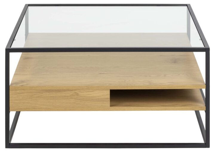 Diivanilaud RANDOLF 80x80x40cm, tamm, 80x80xH40cm, metall, klaas Diivanilauad ja abilauad Diivanilauad ja abilauad