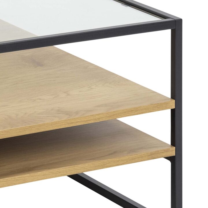 Diivanilaud RANDOLF 80x80x40cm, tamm, 80x80xH40cm, metall, klaas Diivanilauad ja abilauad Diivanilauad ja abilauad