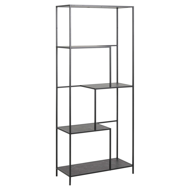 Riiul INFINITY 72x32xH170cm, must Elutoamööbel ACTONA