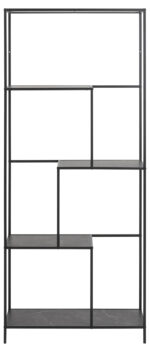 Riiul INFINITY 72x32xH170cm, must Elutoamööbel ACTONA