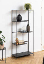 Riiul INFINITY 72x32xH170cm, must Elutoamööbel ACTONA