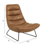 Tugitool MILFORD 82,5x93xH97cm, pruun nahasegu, metall Elutoamööbel ACTONA