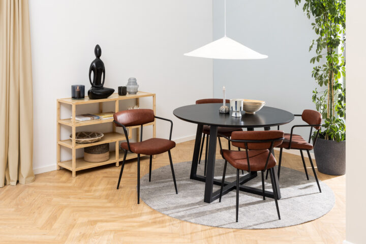 Söögilaud MALIKA D120xH75cm, must Söögilauad ACTONA