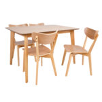 Söögilauakomplekt ROXBY laud 120x80xH76cm, 4 tooli (AC91520 ), tamm Söögilaua komplektid ACTONA