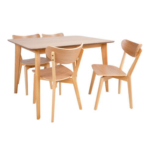 Söögilauakomplekt ROXBY laud 120x80xH76cm, 4 tooli (AC91520 ), tamm Söögilaua komplektid ACTONA