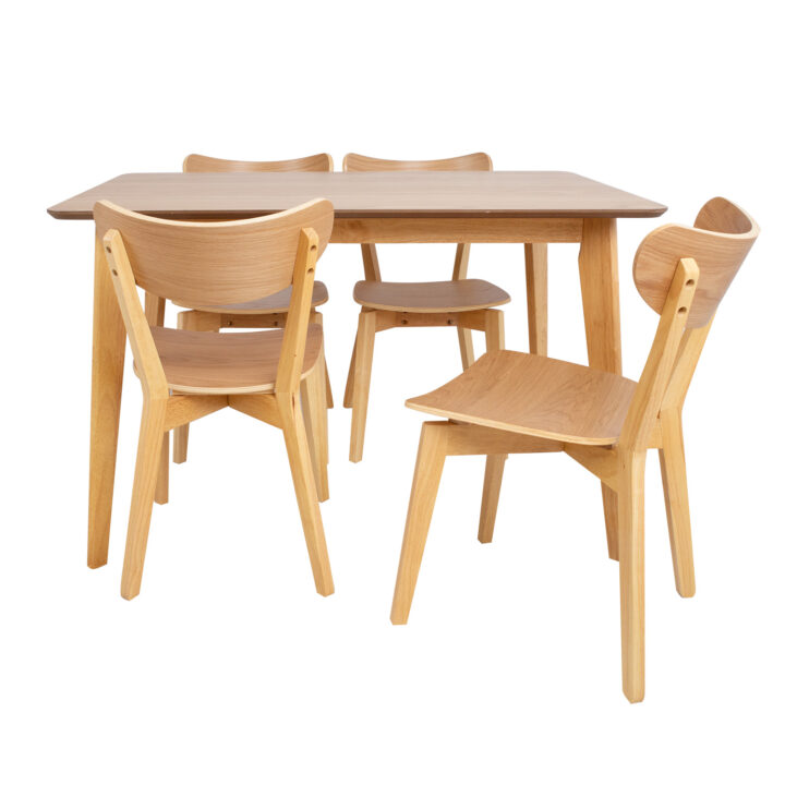 Söögilauakomplekt ROXBY laud 120x80xH76cm, 4 tooli (AC91520 ), tamm Söögilaua komplektid ACTONA