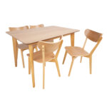 Söögilauakomplekt ROXBY laud 120x80xH76cm, 4 tooli (AC91520 ), tamm Söögilaua komplektid ACTONA