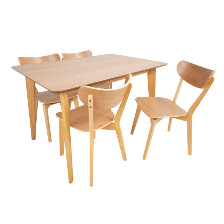 Söögilauakomplekt ROXBY laud 120x80xH76cm, 4 tooli (AC91520 ), tamm Söögilaua komplektid ACTONA