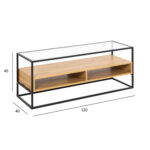 TV-laud RANDOLF 120x40xH45cm, tamm, klaas, melamiin, teras Elutoamööbel TV-alused