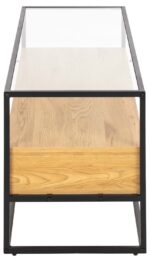 TV-laud RANDOLF 120x40xH45cm, tamm, klaas, melamiin, teras Elutoamööbel TV-alused