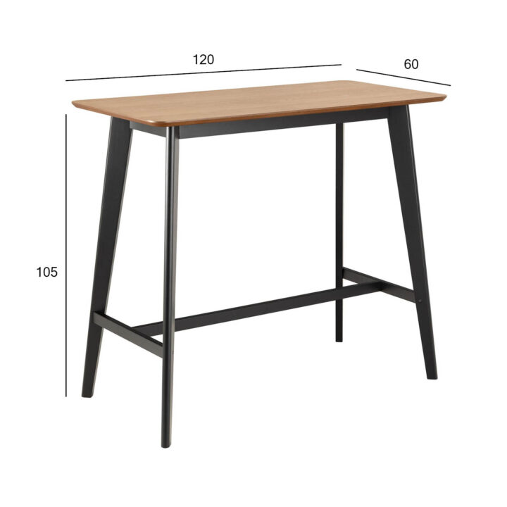 Baarilaud ROXBY 120x60xH105cm, naturaalne/must Baarilauad ACTONA