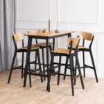 Baarilaud ROXBY 120x60xH105cm, naturaalne/must Baarilauad ACTONA
