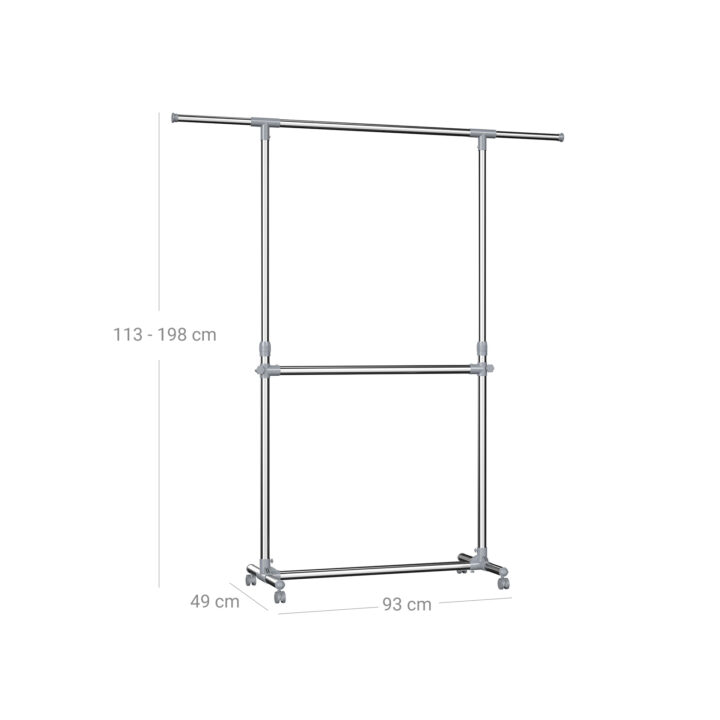 Riidenagi (101-165)x49x(113-198)cm, hall Riidestanged ja nagid