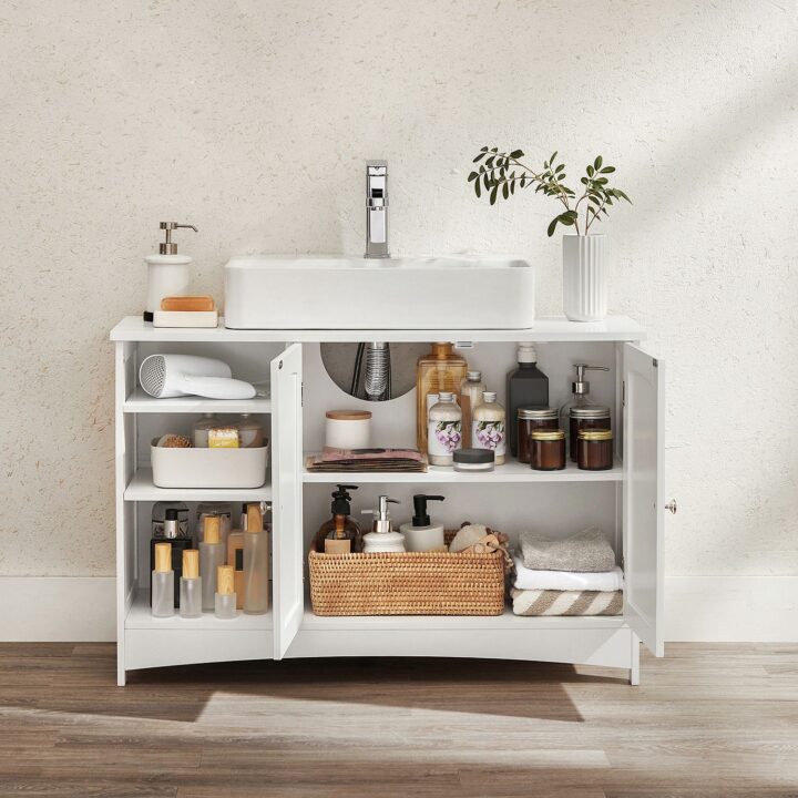 Valamukapp 90x30x60cm, roosa, valge Vannitoakapid