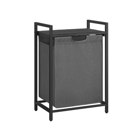 Pesukorv 50x33x72cm, must, hall Pesukorvid