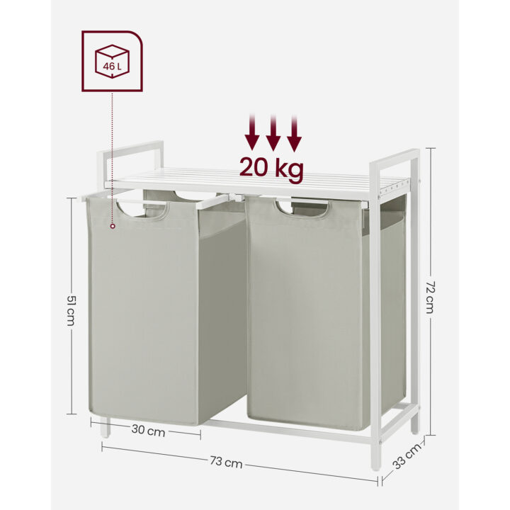 Pesukorv 73x33x72cm, valge Pesukorvid