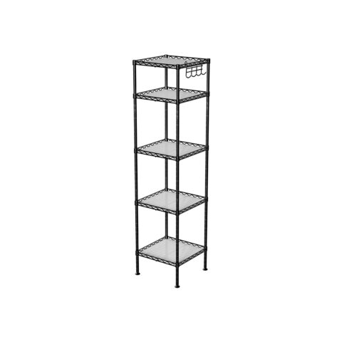 Hoiustamisriiulid 30x30x123.5cm, must Vannitoariiulid