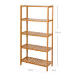 Bambusest riiul 60x26x130cm, looduslik Vannitoakapid