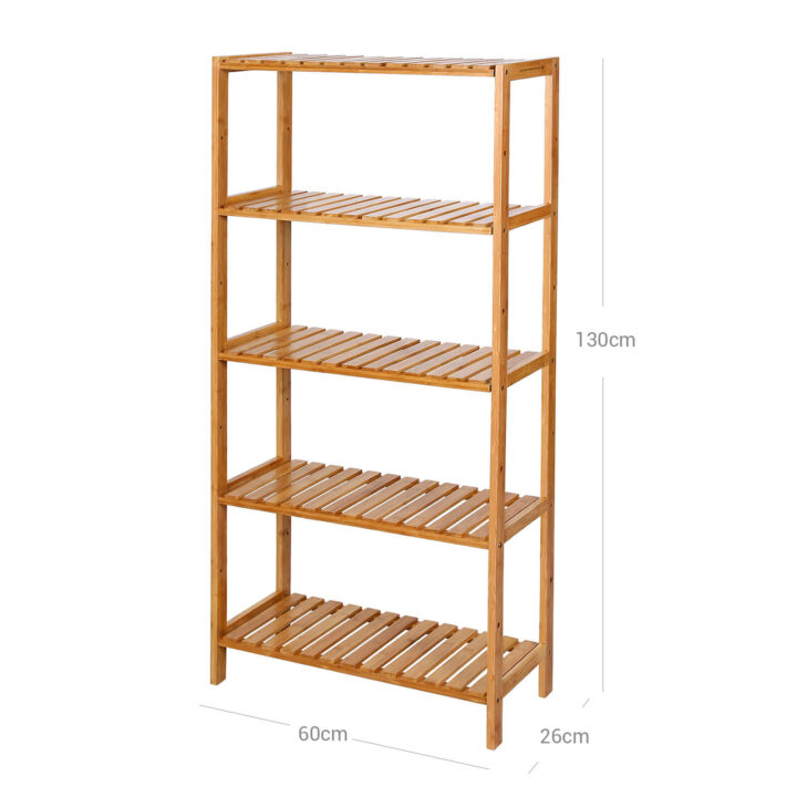 Bambusest riiul 60x26x130cm, looduslik Vannitoakapid