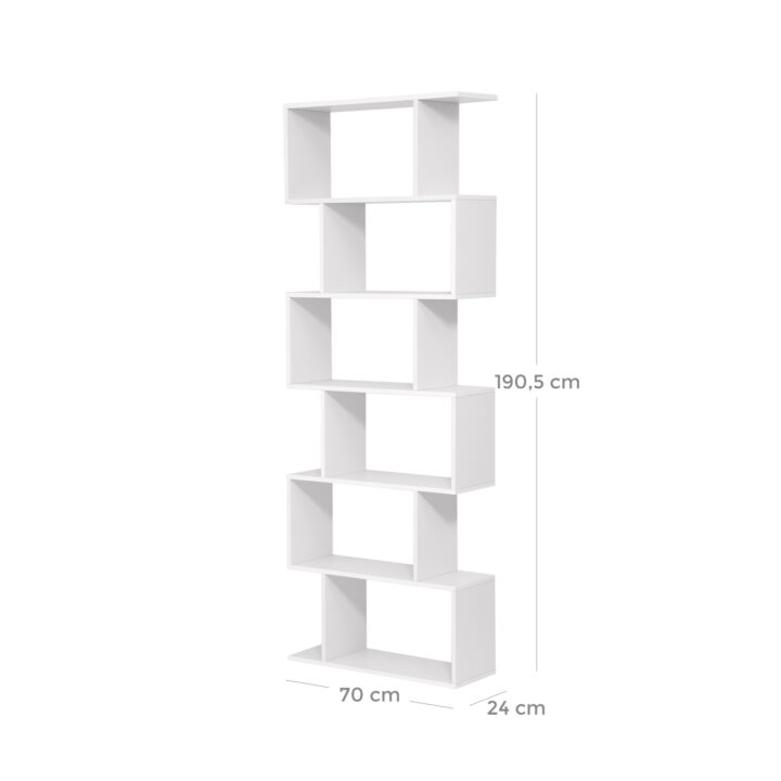 Raamatukapp 70x24x190.5cm, valge Raamaturiiulid