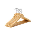 Puidust riidepuu 44.5×1.2x23cm, looduslik, palgivärv + hõbedane Riidepuud ja kotid