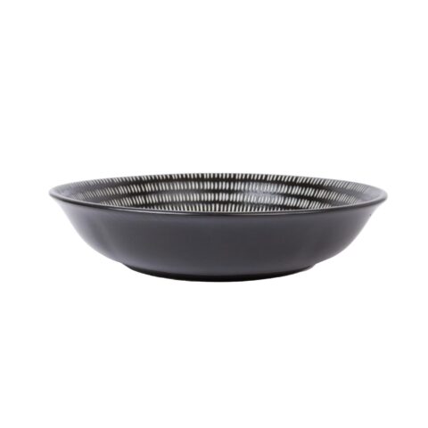 Taldrik KIKO D20,8xH4,5cm, valgeträpsuline must keraamika Lauanõud Lauanõud